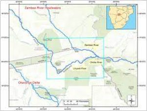 map of Chobe Riverfront in Botswana